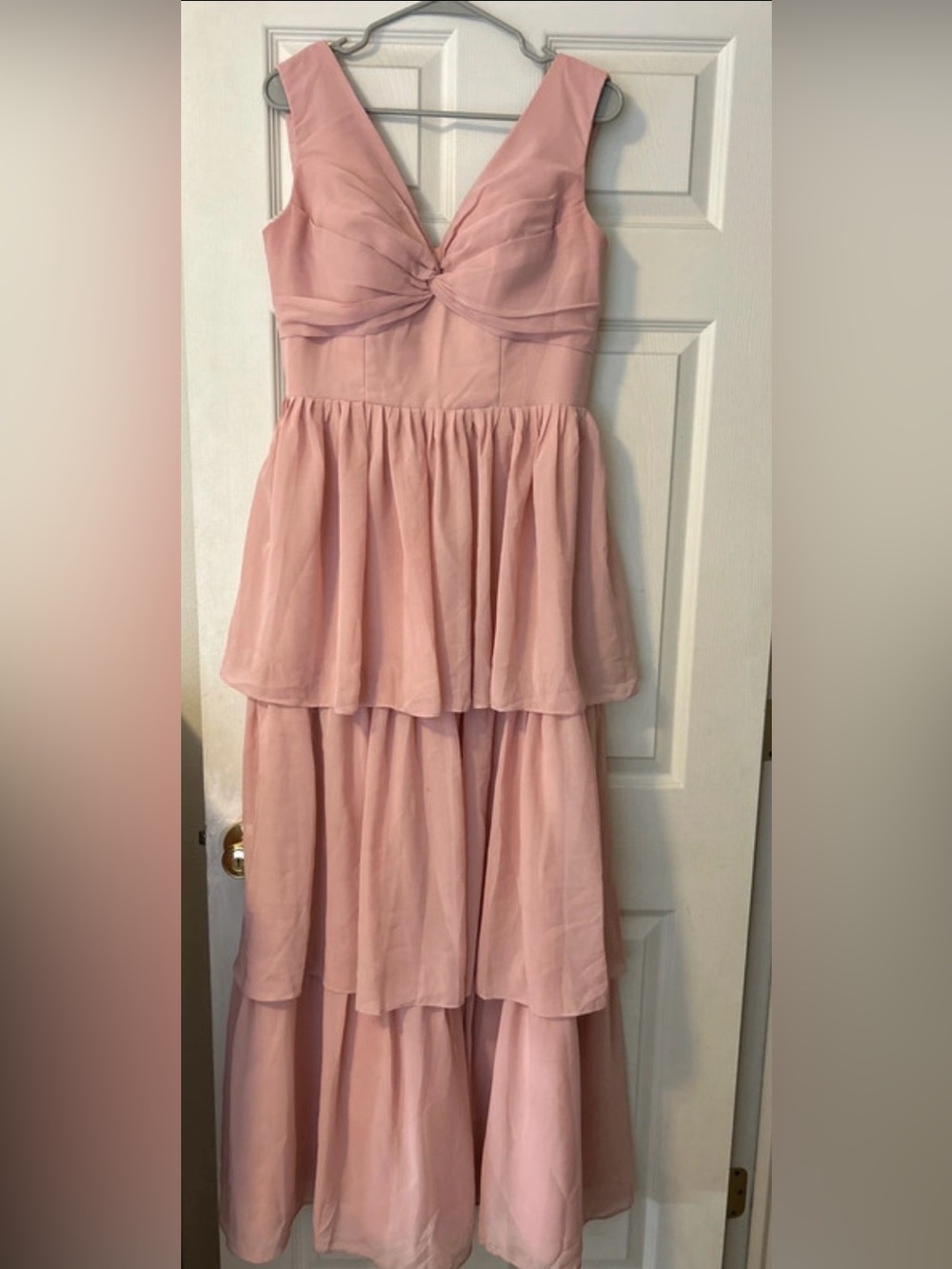 Pink Tiered Bridesmaid Dress - size 6